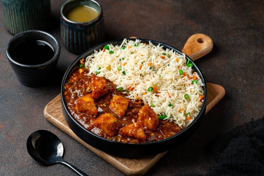 Fried Rice  Chilli Paneer Gravy